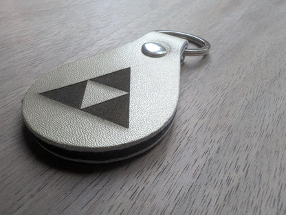 Triforce Keychain: Laser Engraved PU Leather Zelda Fan Gift