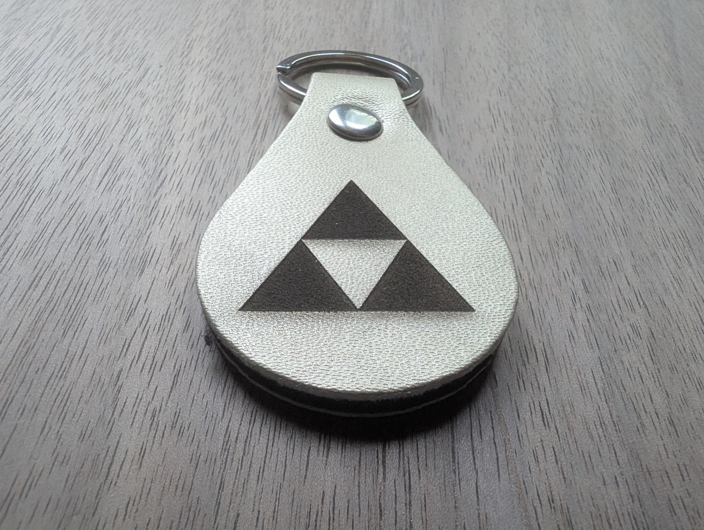 Triforce Keychain: Laser Engraved PU Leather Zelda Fan Gift