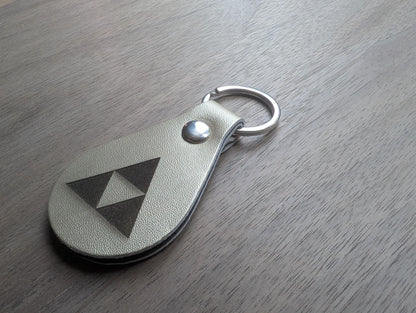 Triforce Keychain: Laser Engraved PU Leather Zelda Fan Gift