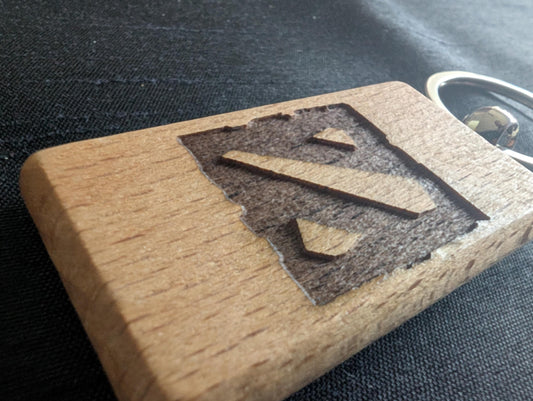 Dota 2 Wooden Logo Keyring – Ideal Gift for Gamers