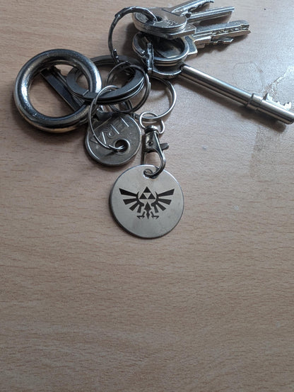 Triforce Keychain: Engraved Stainless Steel Zelda Fan Accessory
