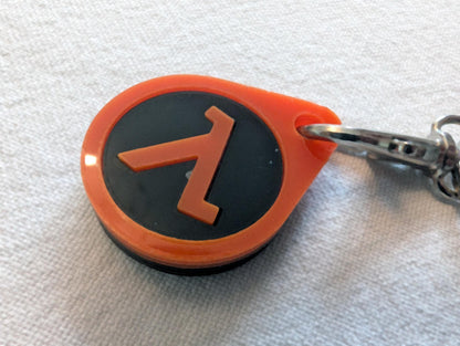 Half Life Acrylic Logo Keyring – Layered Orange & Black Design Valve Key ring Keychain