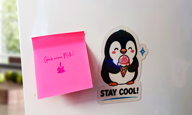 Stay Cool! Penguin Fridge Magnet | Cute Motivational Kitchen Magnet | Kawaii penguin Gift | Positive Mental Health Gift