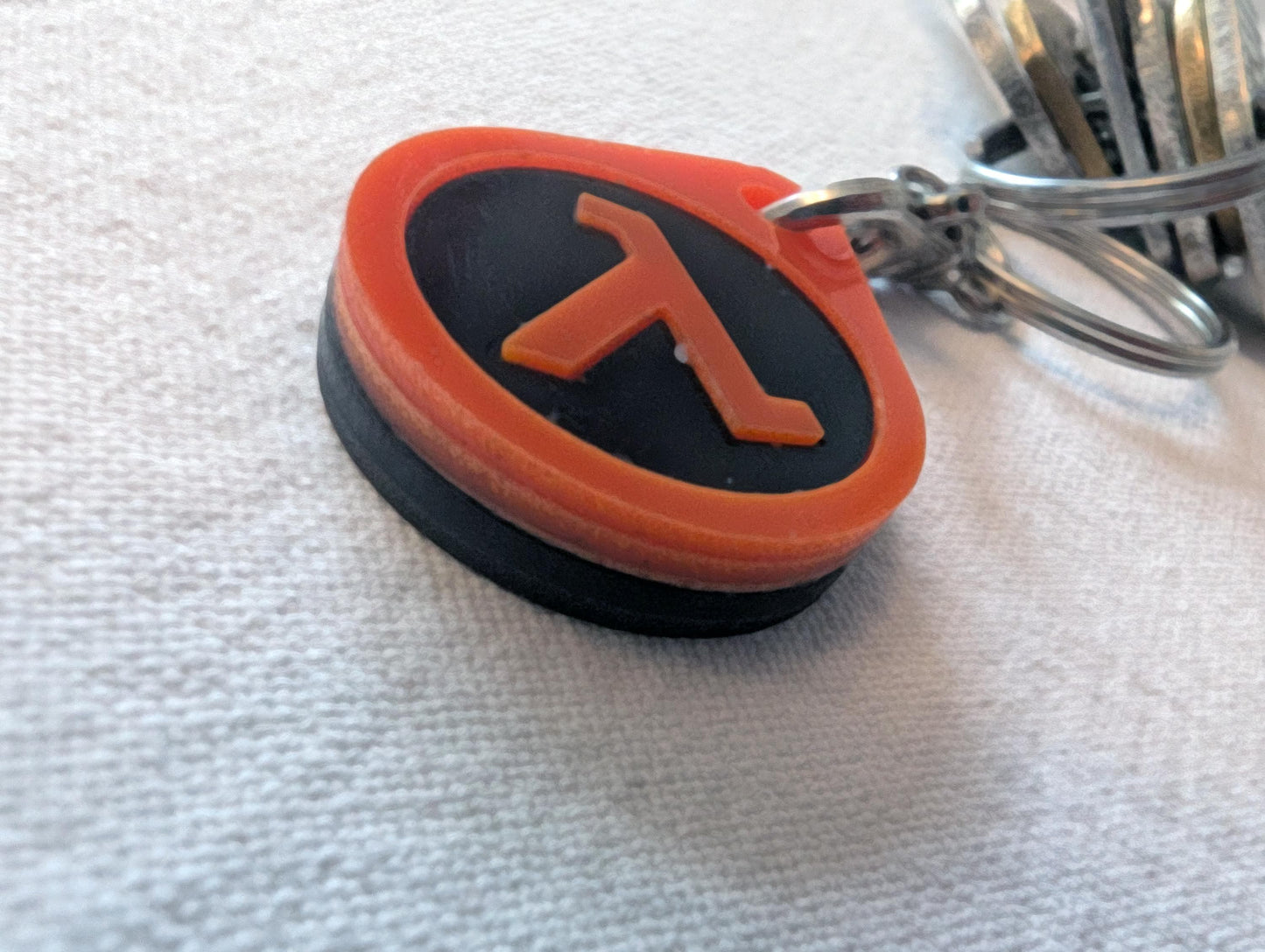 Half Life Acrylic Logo Keyring – Layered Orange & Black Design Valve Key ring Keychain